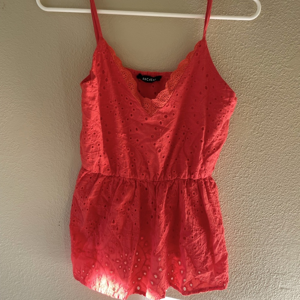Blood Orange Embroidered Tank Top
